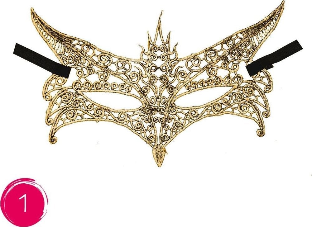 Arpex Subtelna maska koronkowa glamour złota