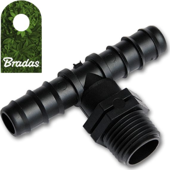 Bradas Trójnik GZ 3/4" wtyk na wąż 25mm do węży kroplujących rur montażowych Bradas 7409
