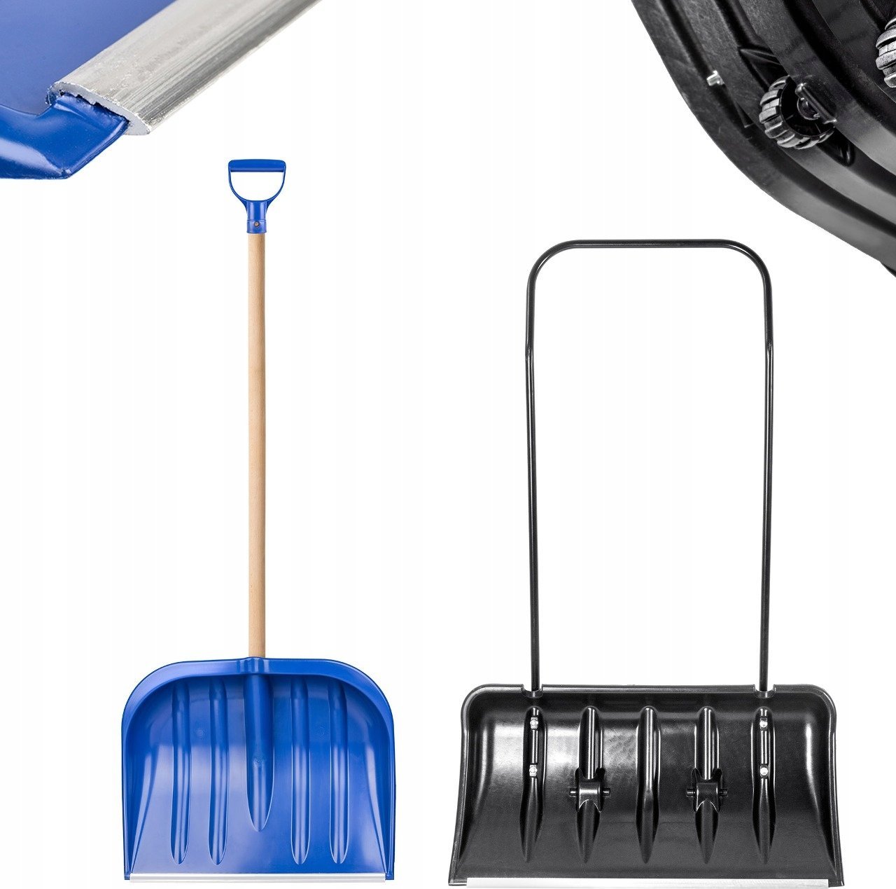 Kadax KADAX Łopata Pług Do Śniegu Na Kółkach + Łopata Drewniany Trzonek Zestaw