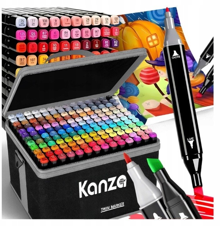 Hitbaits MARKERY ALKOHOLOWE dwustronne 120 sztuk KANZA