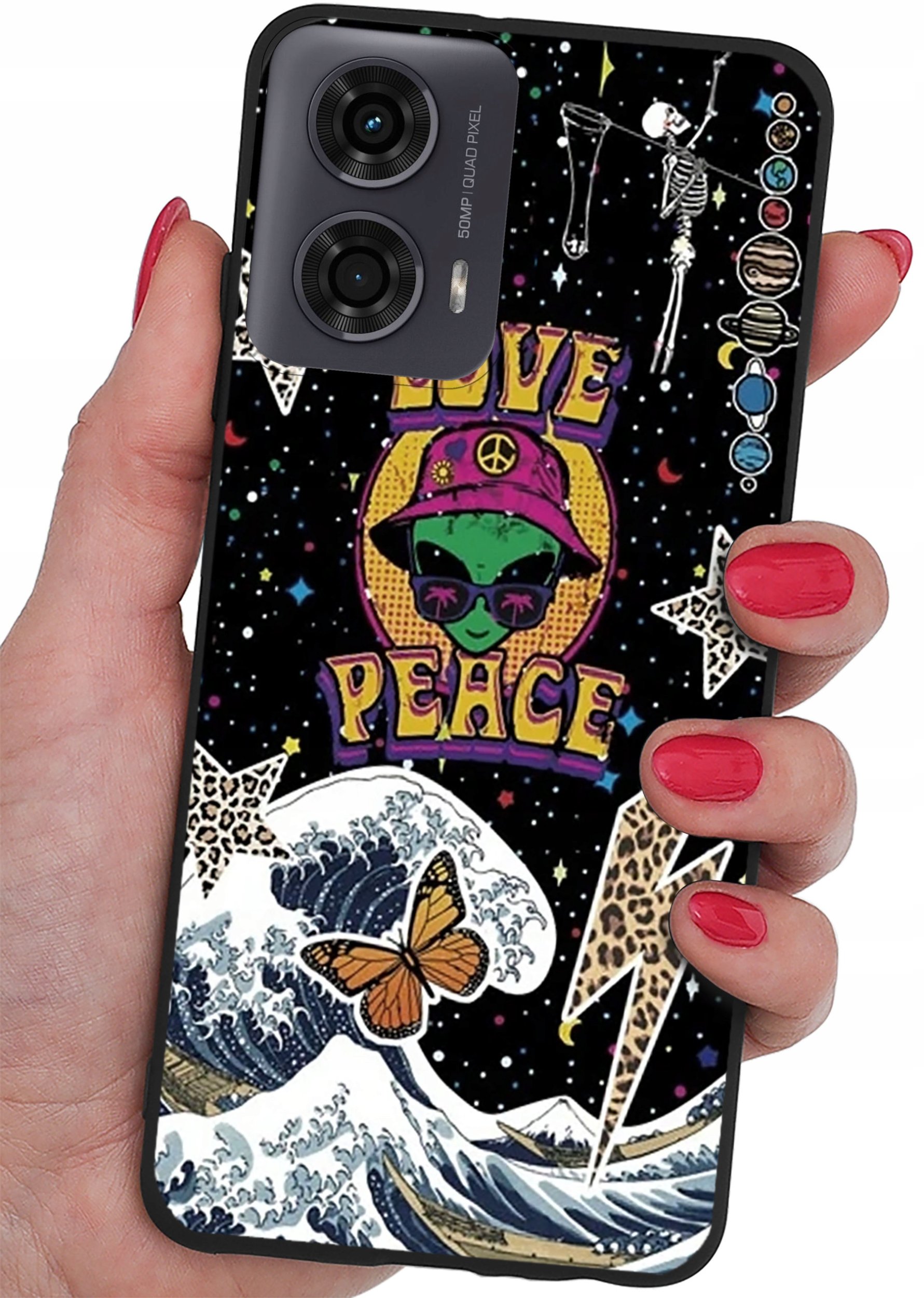 Etui do Motorola Moto G24 | G24 POWER | G04 CASE WZORY MATT PLECKI + SZKŁO