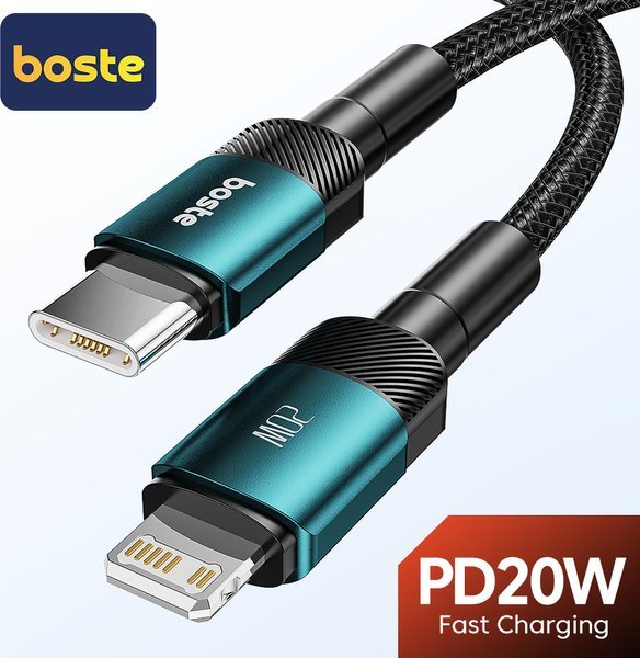 Boste Beauty Armor Series Fast Charging Data Cable USB-C to iP 20W 2m Green