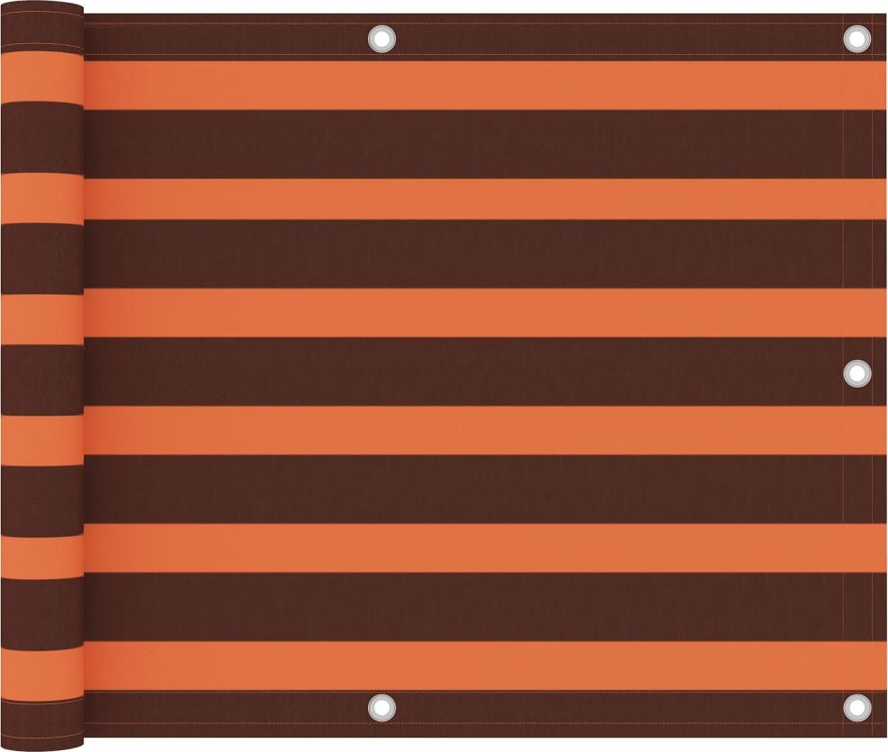 vidaXL Parawan balkonowy, pomarańcz i brąz, 75x400 cm, tkanina Oxford