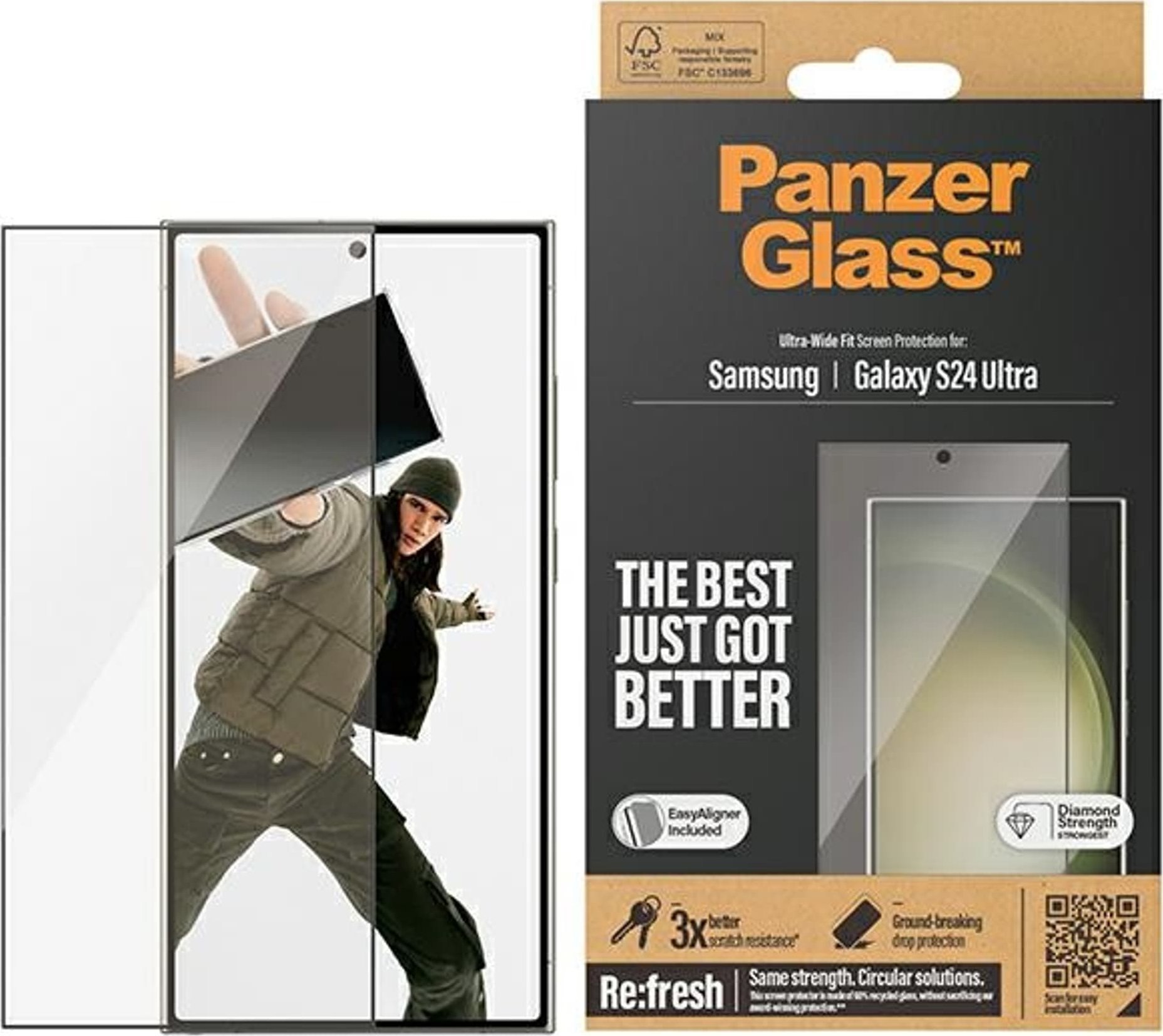 PanzerGlass Ultra-Wide Fit Sam S24 Ultra S928 Screen Protection 7352 z aplikatorem