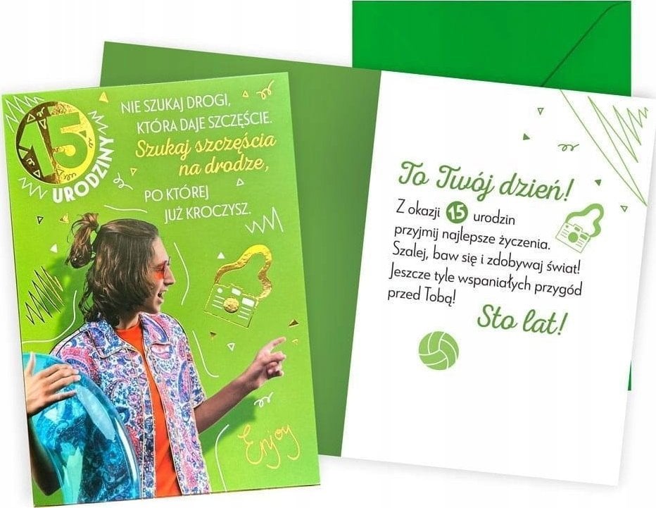 KUKARTKA KARNET V 15 URODZINY CHLOPAK