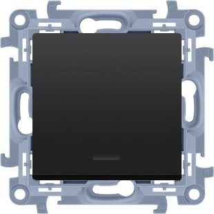 Kontakt-Simon Łącznik jednobiegunowy z podświetleniem LED (moduł) 10AX, 250V~, zaciski śrubowe, czarny mat, SIMON10