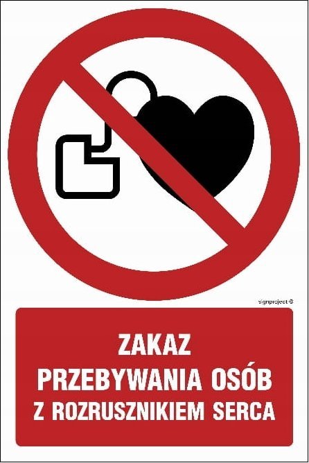 Mój dom Zakaz Przebywania Osób Z Rozrusznikiem Serca 15X22 Libres Polska Sp Sgp-Gc039_150X225_Pn 5904937141315