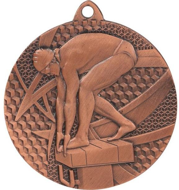 Victoria Sport Medal brązowy stalowy - Pływanie z grawerowaniem na laminacie