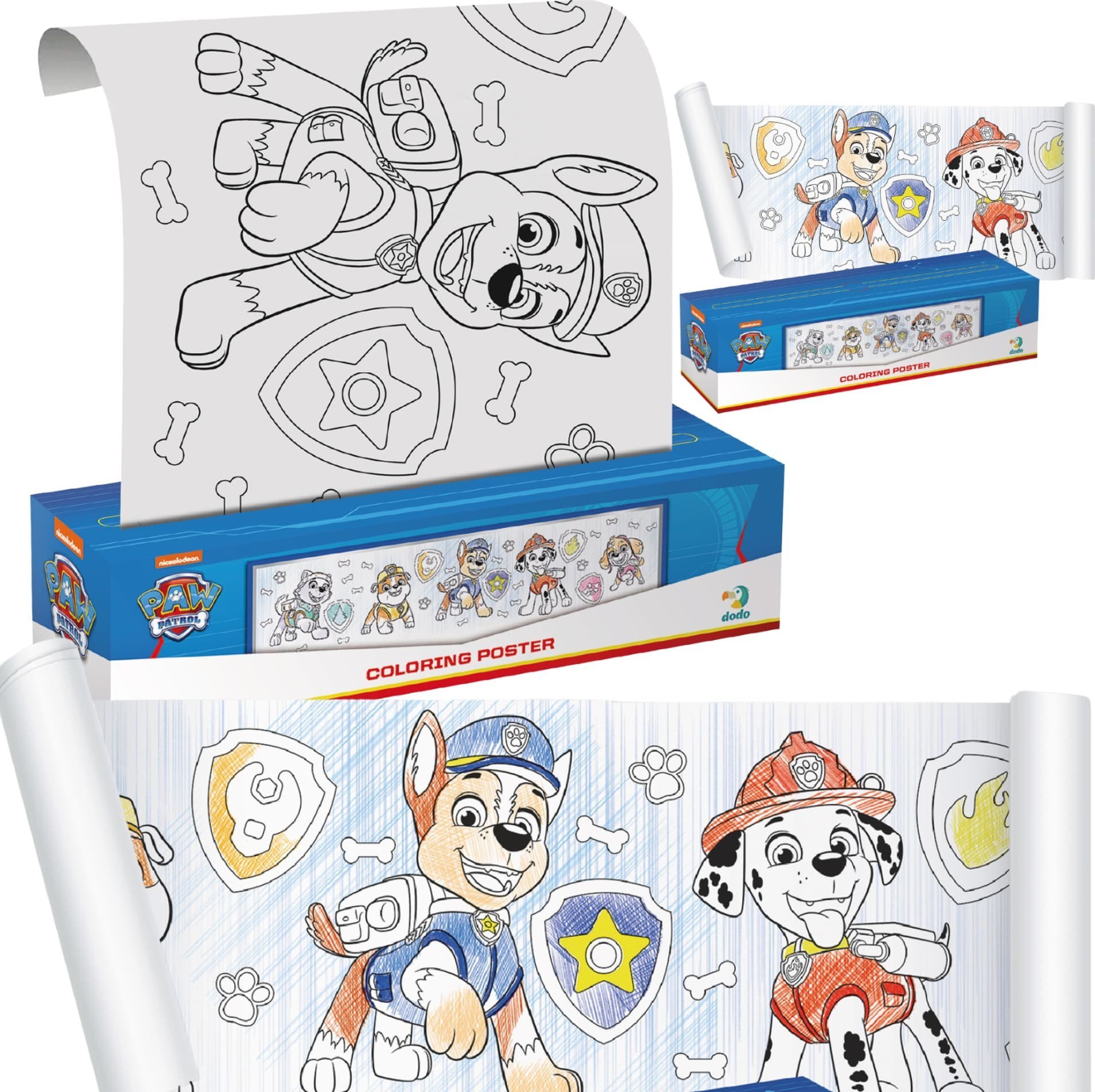 Dodo Kolorowanka W Rolce Paw Psi Patrol Zestaw Kreatywny Do Malowania Rysowania