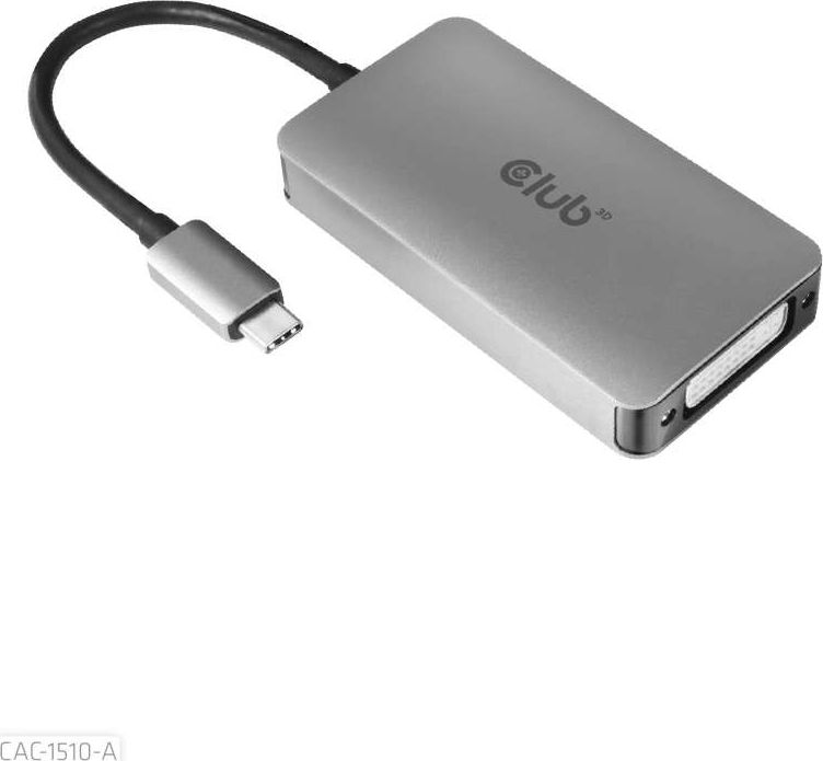Adapter USB Club 3D CAC-1510-A USB-C - DVI Srebrny (CAC-1510-A)