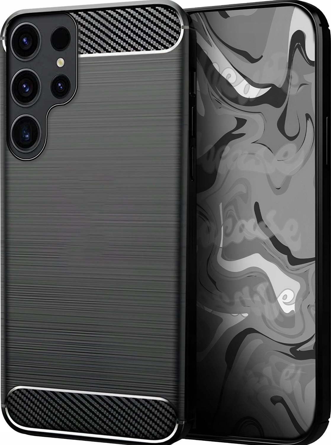 Hello Case ETUI DO SAMSUNG GALAXY S23 ULTRA | PANCERNE KARBON CASE CZARNE