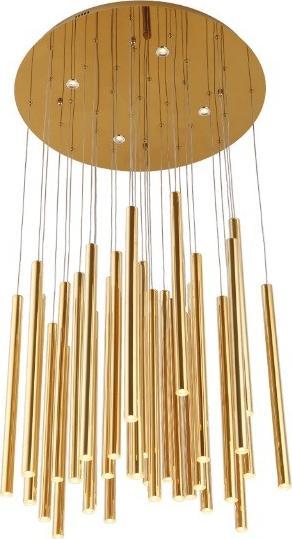 Lampa wisząca MAXlight LAMPA wisząca ORGANIC P0242 Maxlight metalowa OPRAWA zwis LED 45W 3000K sople tuby złote