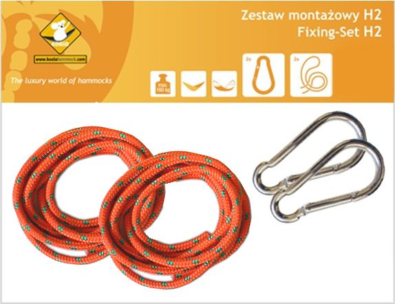 Koala Zestaw montażowy H2_2 do hamaków, pomarańczowy koala/zh2_2