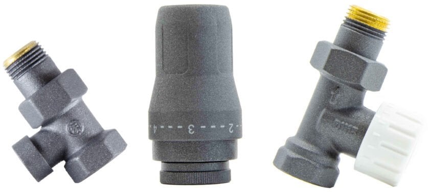 Schlosser ZESTAW TERMOSTATYCZNY STANDARD 1/2GZ x 1/2GW PROSTY - GRAPHITE