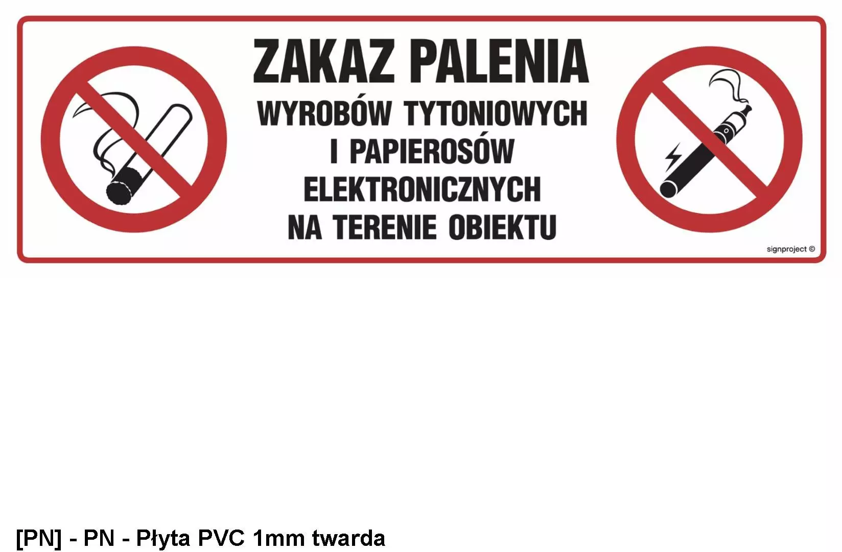 NC088 - Zakaz palenia wyrobów tytoniowych i papierosów elektronicznych na terenie obiektu 300x100