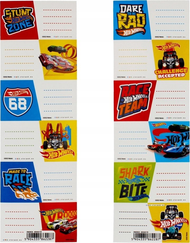 Starpak Naklejki nalepki dla dzieci Sticker Hot Wheels