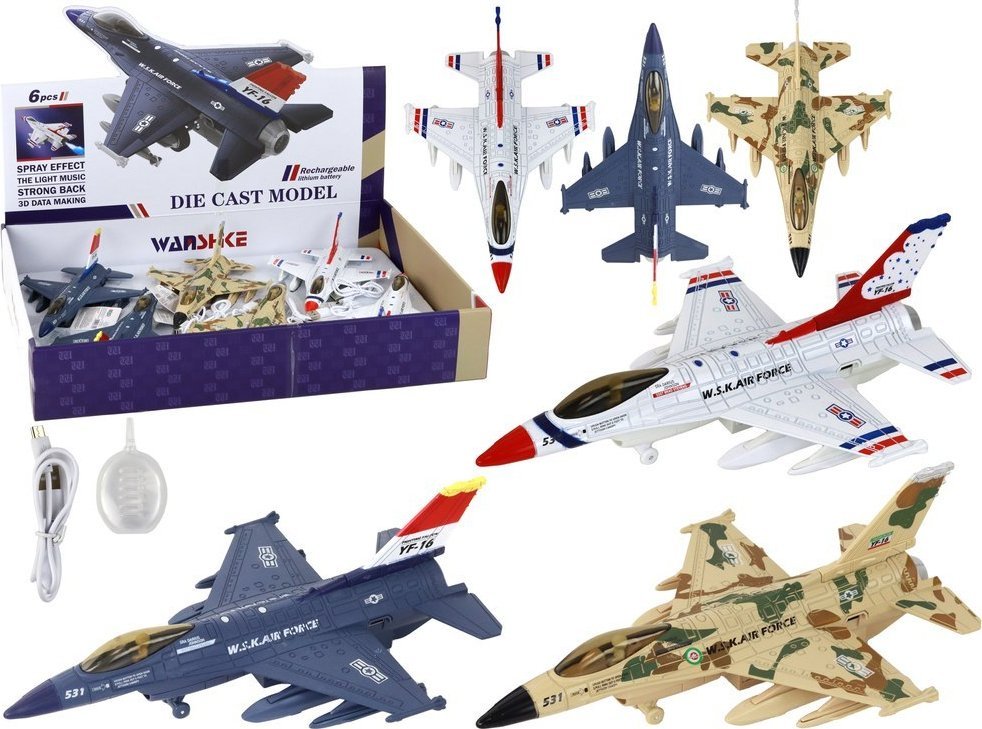 LeanToys Samolot Wojskowy Myśliwiec Dźwięk Światła Moro