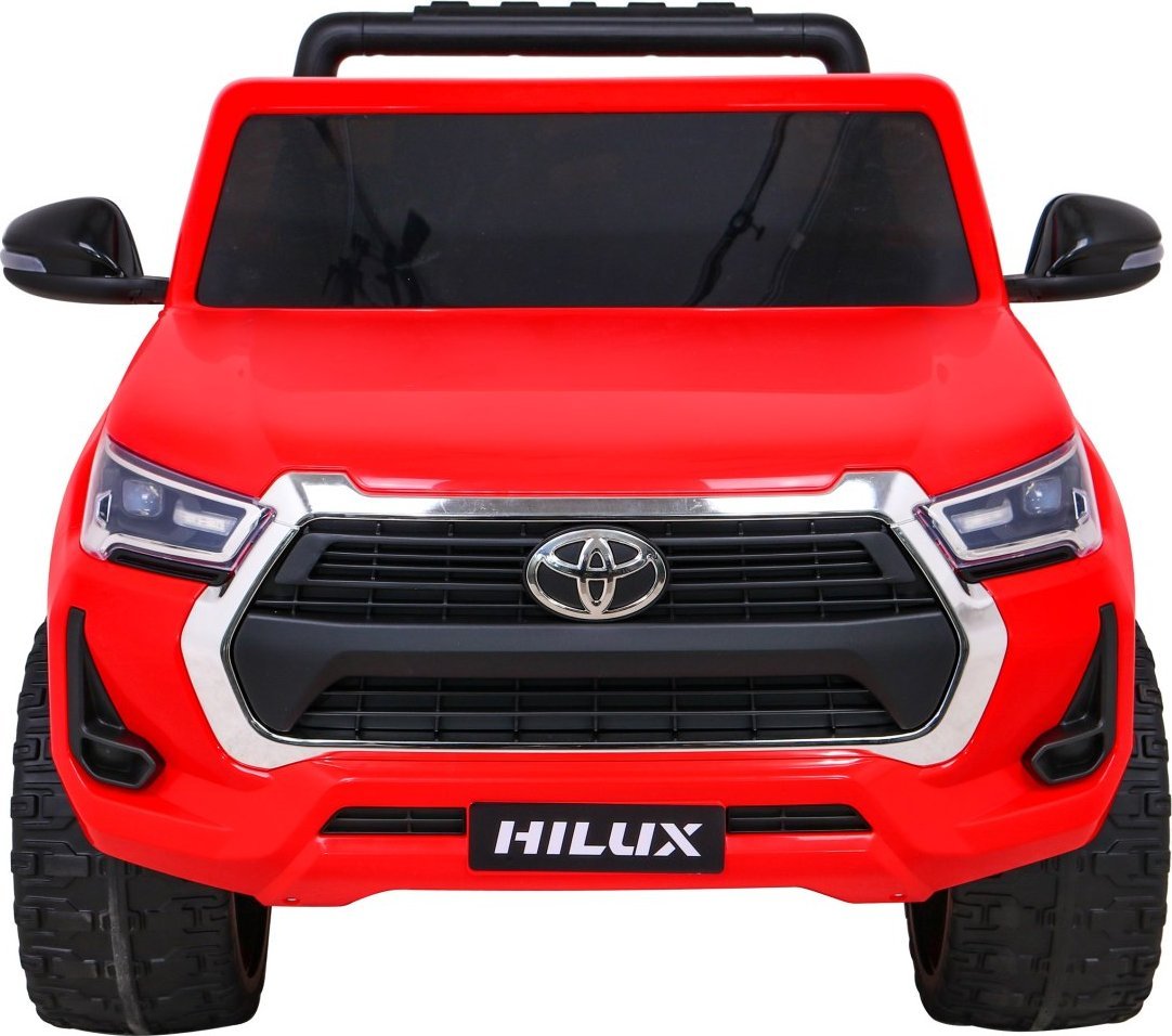 Toyota Hilux na akumulator dla dzieci Czerwony + Napęd 4x4 + Pilot + 2 bagażniki + Radio MP3 + LED