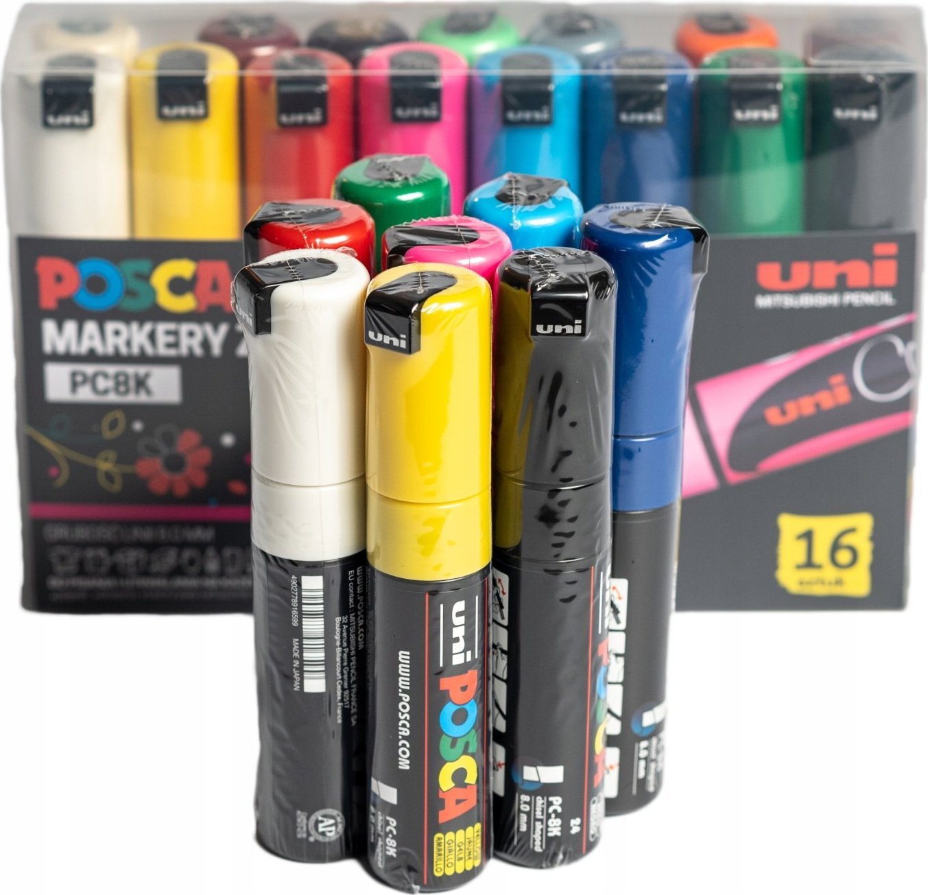 Uni MARKER PLAKATOWY UNI POSCA PC- 8K ZESTAW 16KOLORÓW