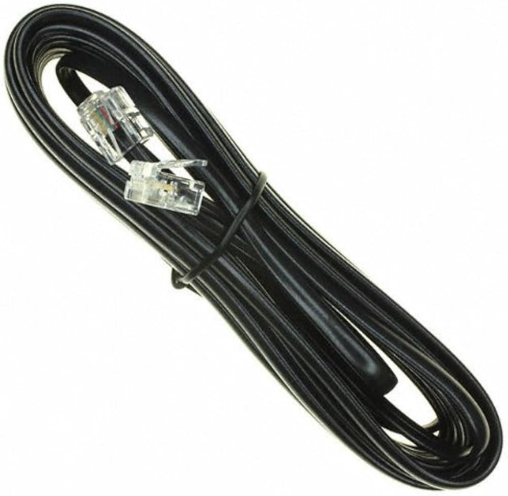 Telefonkabel - RJ11 - 3 meter - sort