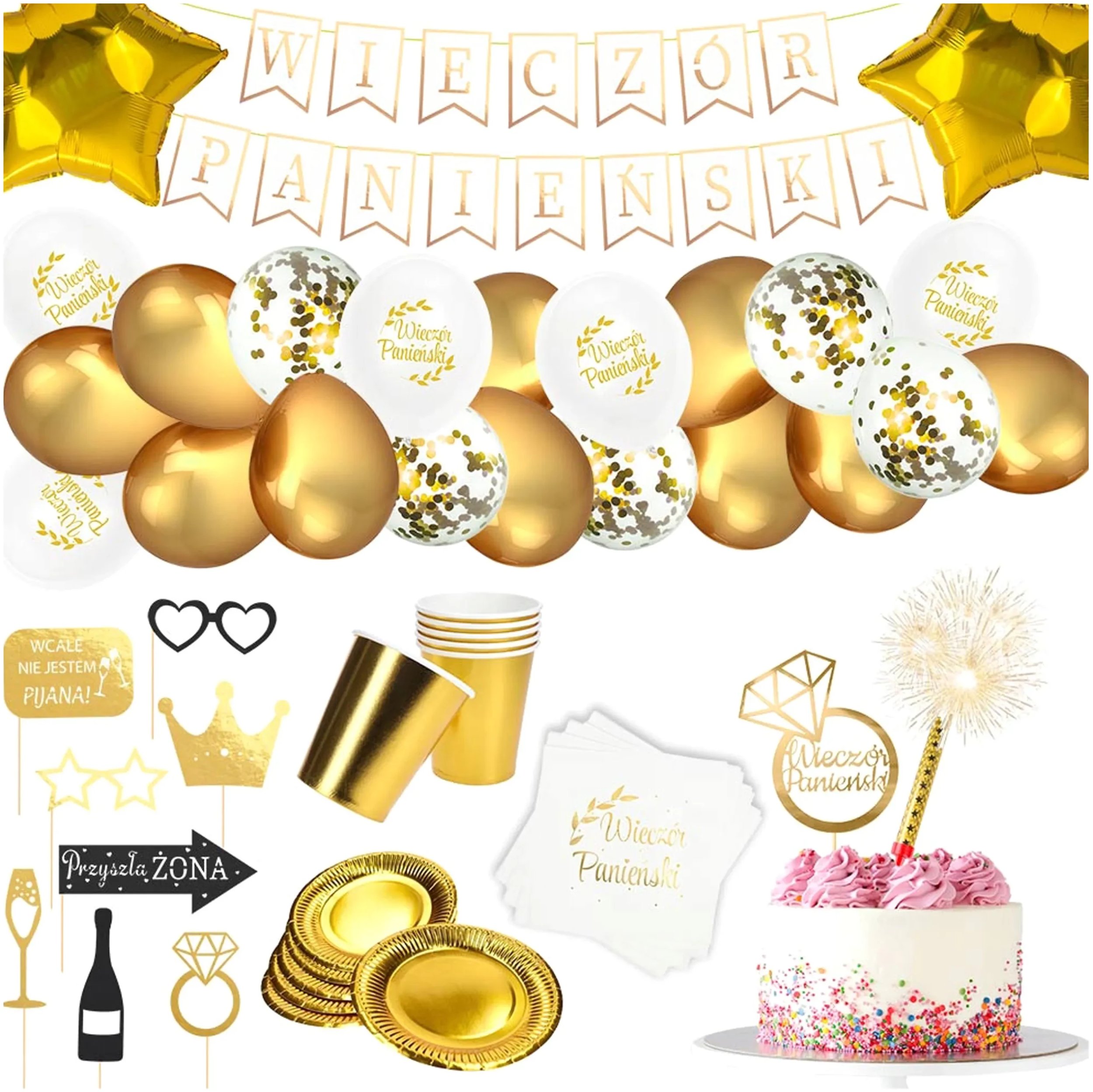 Balony Ozdoba Wieczór Panieński Baner Topper