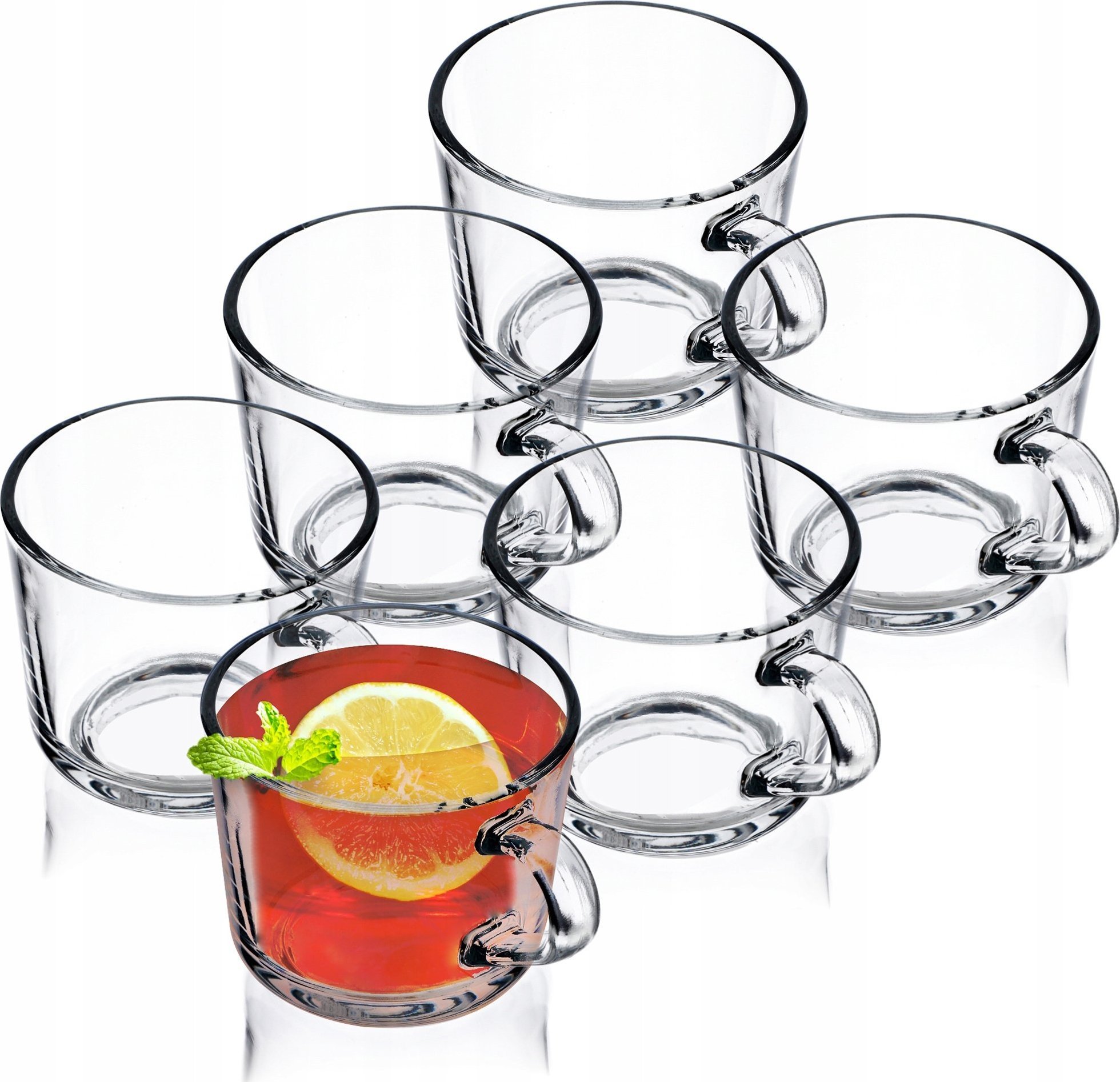 Kadax Szklanka Z Uchem Do Napojów Herbaty 6 szt 270 ml