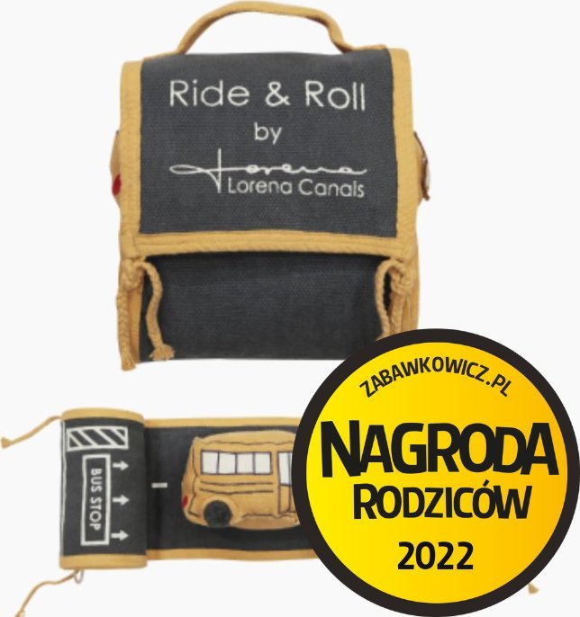Lorena Canals Miękka zabawka Autobus z pasem do jazdy Ride&Roll