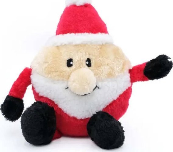 Zippy Paws Pluszowa zabawka dla psa z piszczałką Okrągły Święty Mikołaj