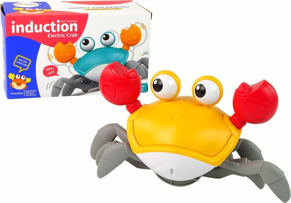 Poruszający się Krab Interaktywny Dźwięk Pomarańczowy LEAN Toys