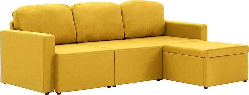 Elior Rozkładana sofa modułowa żółta tkanina - Lanpara 4Q