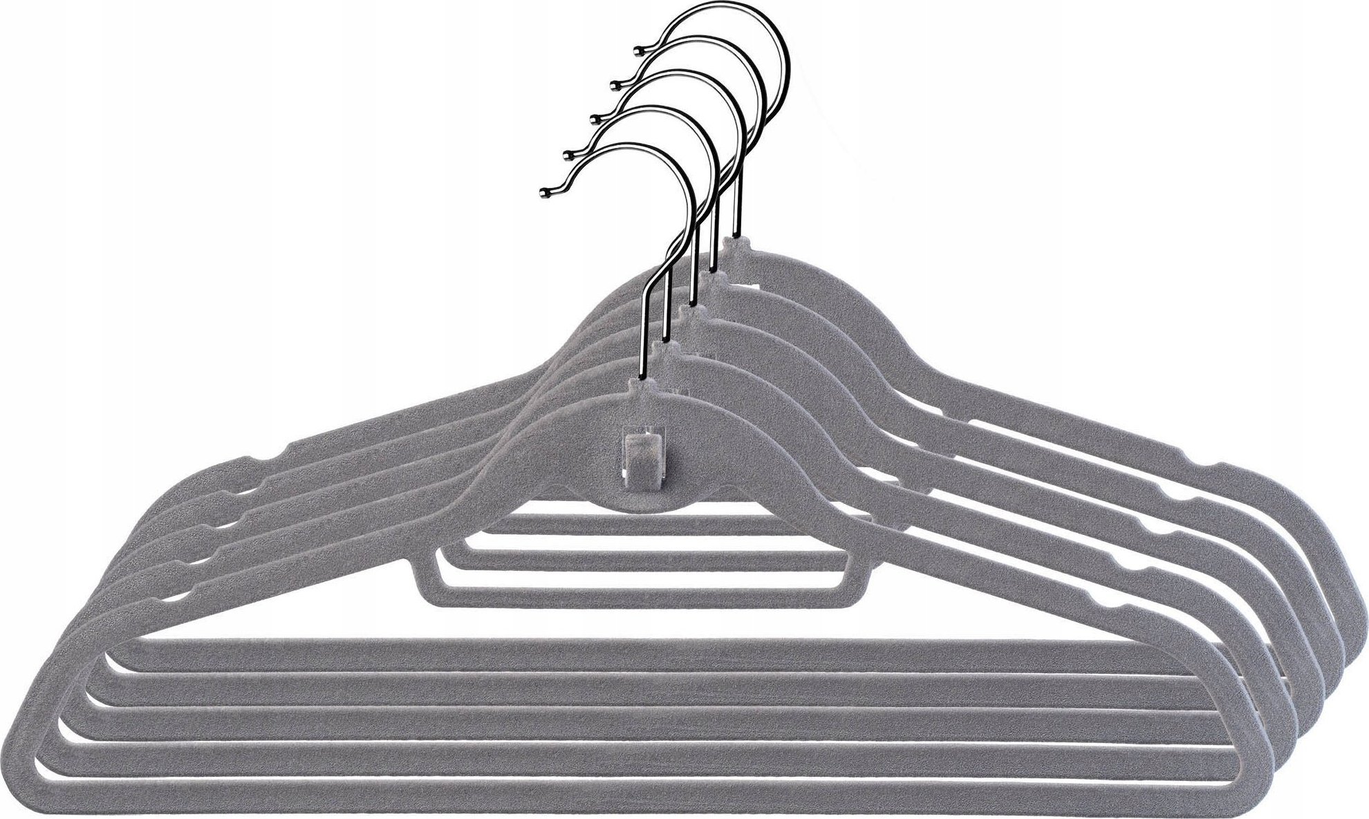 Kadax Wieszaki Na Ubrania Flokowane 5 sztuk Ciemnoszare