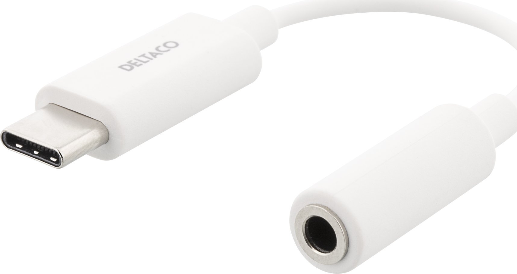 Deltaco USB-C į 3,5 mm adapteris, 10 cm, aktyvus, baltas USBC-1145