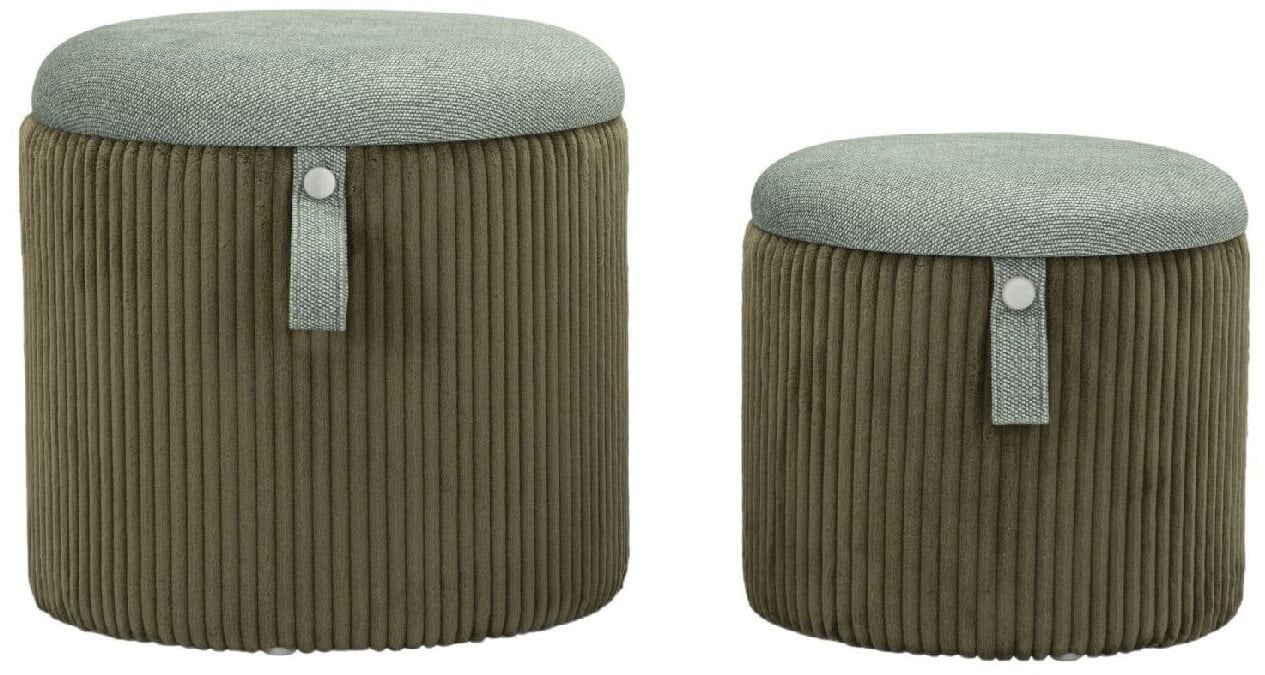 Zestaw puf ze schowkiem BOLZANO, Ø 38 cm, Ø 32 cm