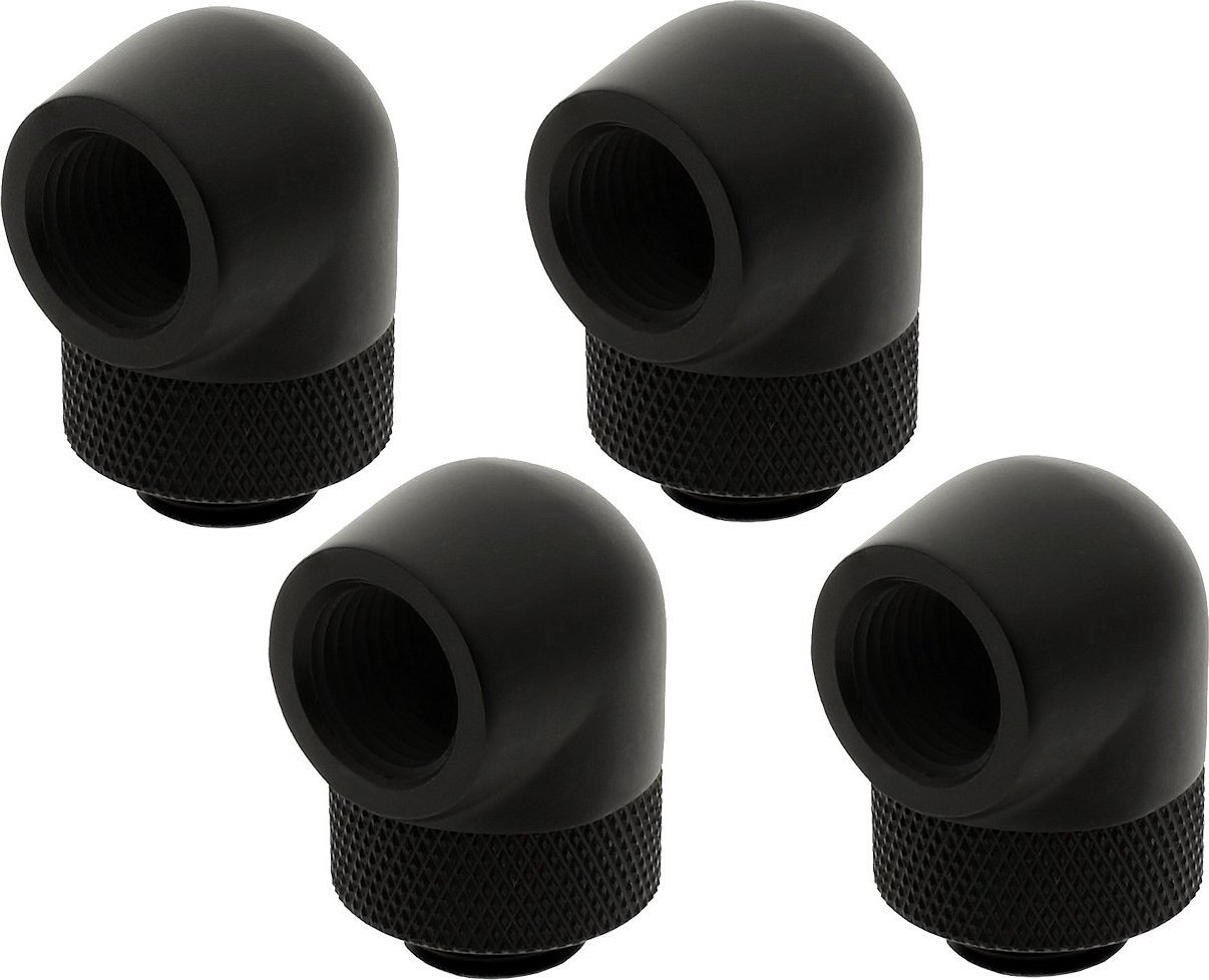 XSPC XSPC Adapter 90 Grad G1/4 Zoll AG auf G1/4 Zoll IG - drehbar, schwarz, 4er-Pack