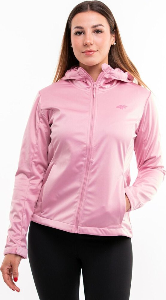 4f Kurtka przejściowa softshell z kapturem damska 4F F215 różowa 4FWSS24TSOFF215 56S XL
