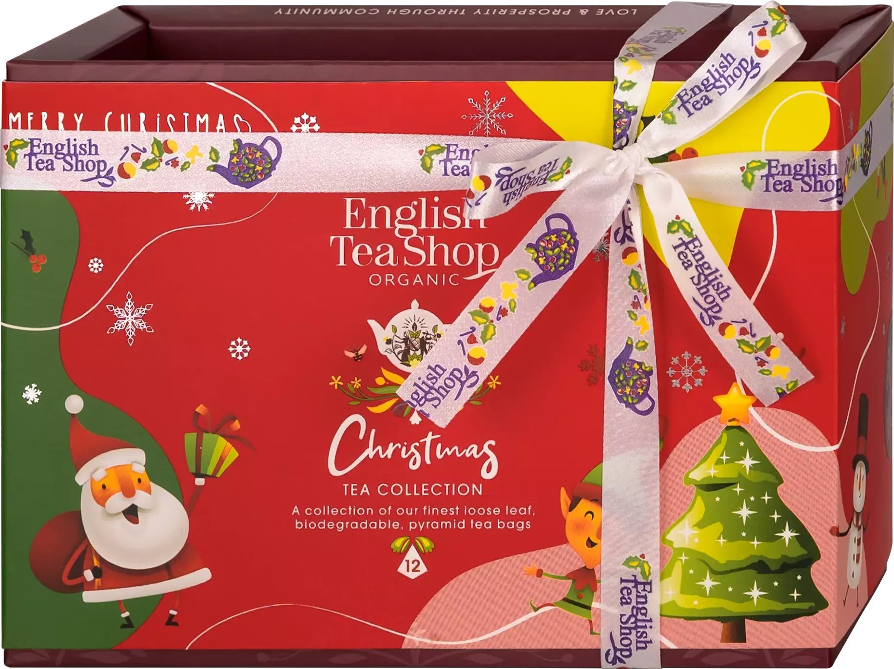 English Tea Shop Zestaw herbat świątecznych Holiday Red Santa Collection 12 piramidek