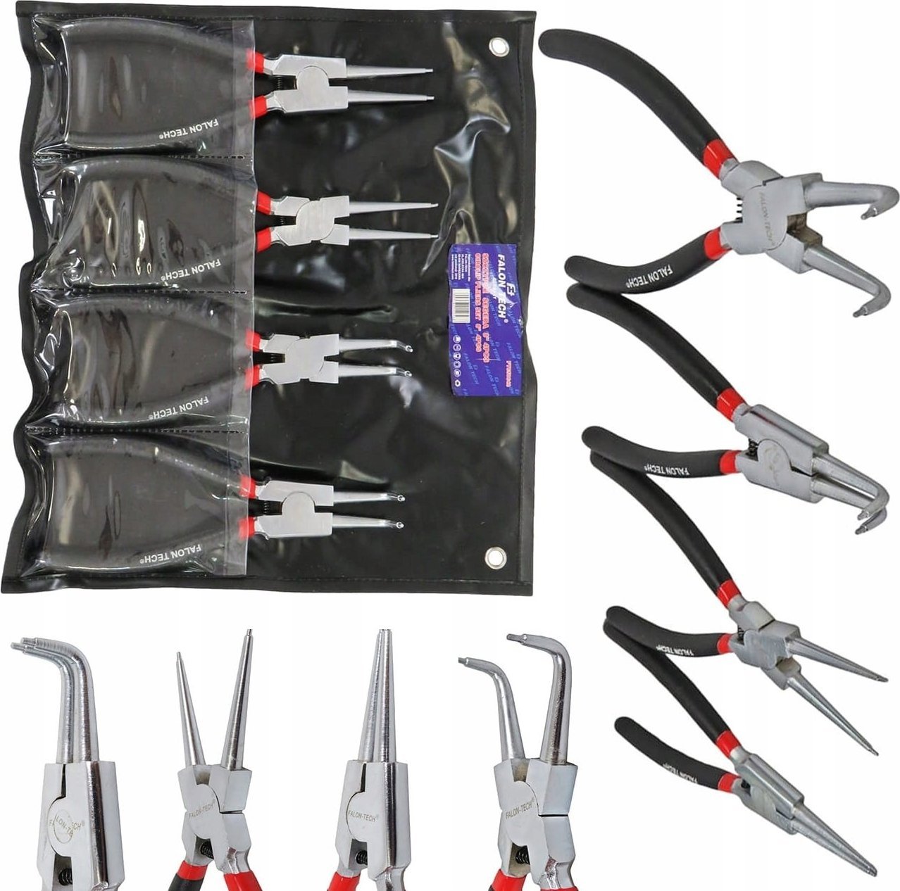 Falon-Tech ZESTAW SZCZYPCE DO PIERŚCIENI SEGERA 8'' 200MM 4EL