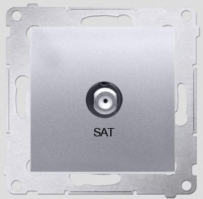 Kontakt-Simon Gniazdo antenowe SIMON54 SAT srebne - DASF1.01/43