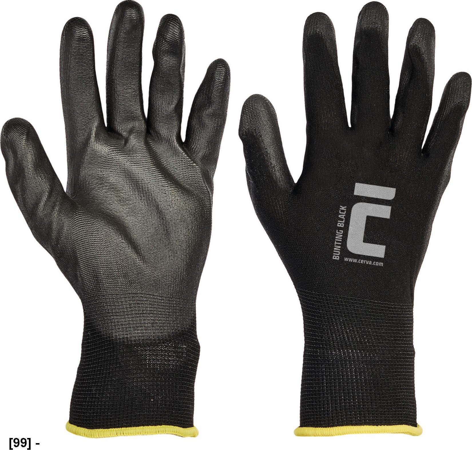 CERVA BUNTING BLACK - rękawice mechaniczne powlekane 7