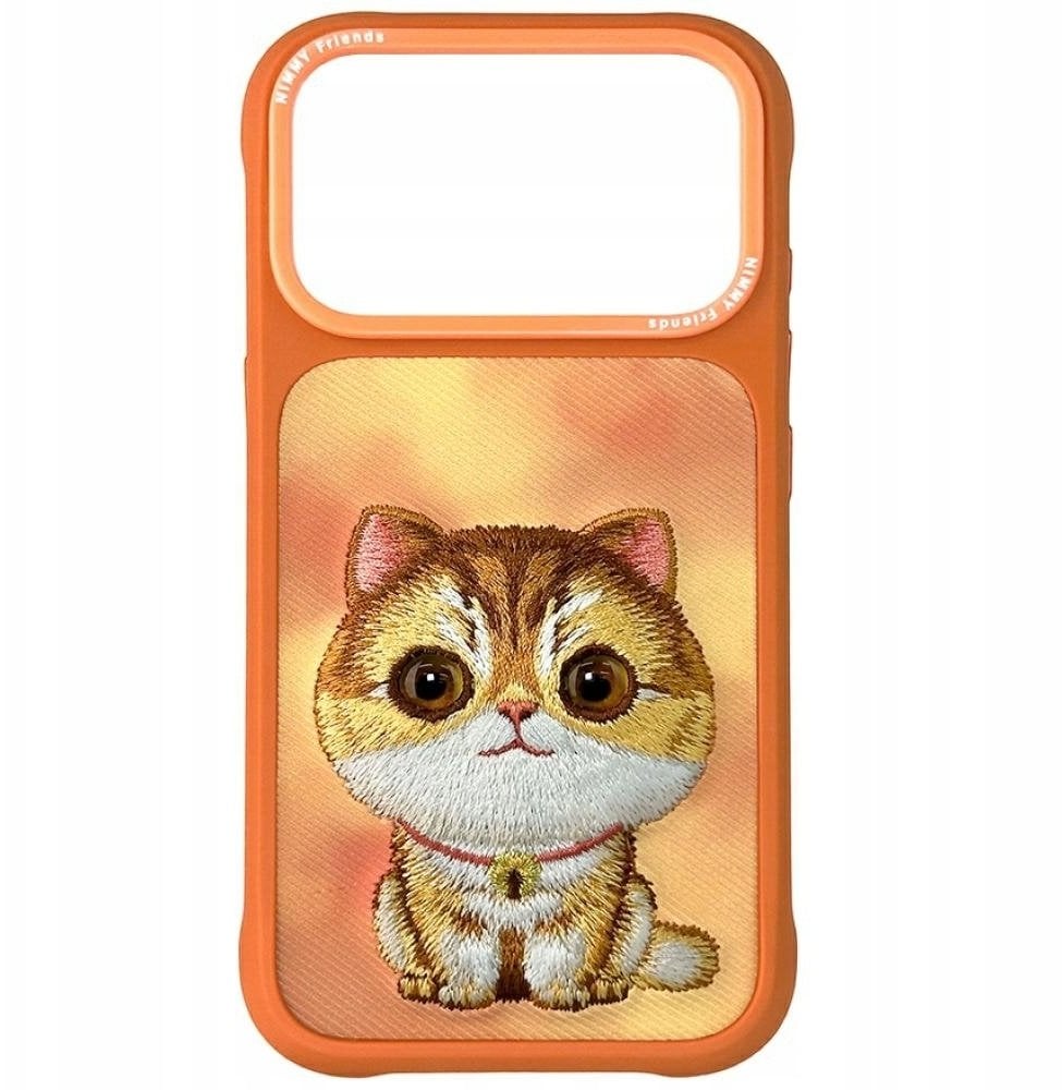 Nimmy Etui Big Eyed Pet 2.0 Cat do iPhone 17 Pro Max pomarańczowy