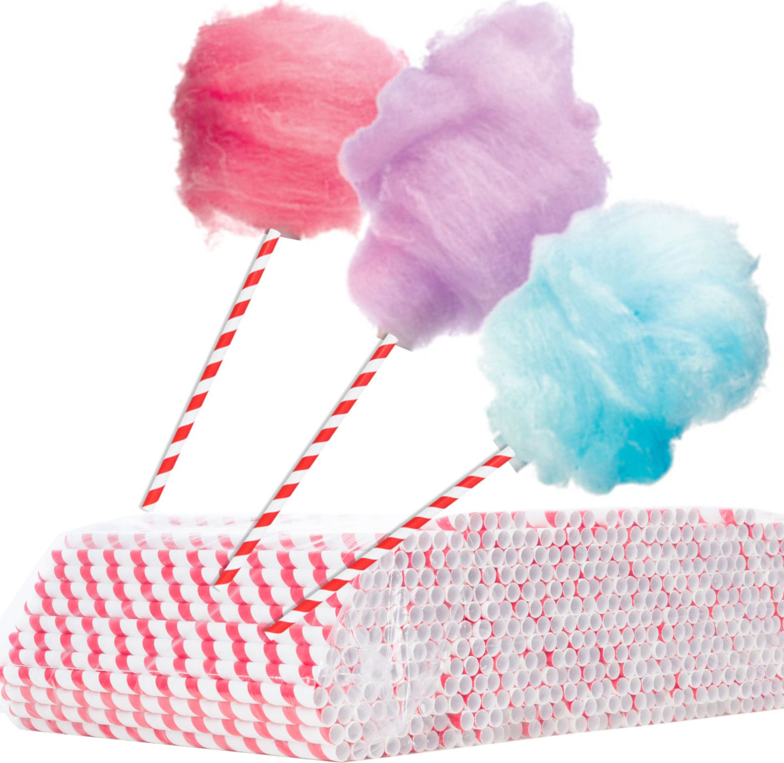 GSG Papierowe patyczki do waty cukrowej 6/270mm - biało-czerwone 500szt.