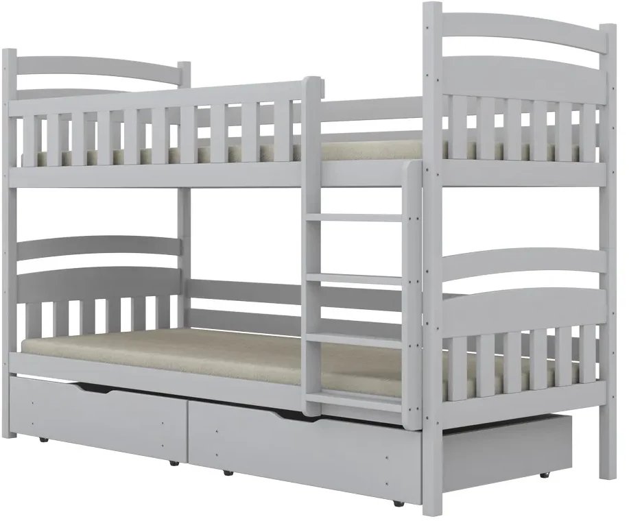 Łóżko piętrowe JULITA 180x80 białe drewniane z szufladami KOCOT KIDS