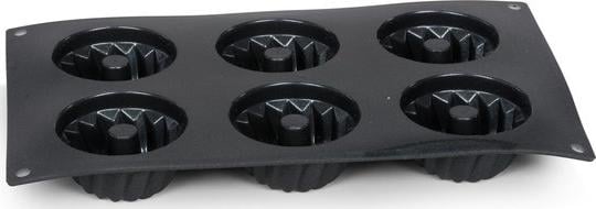 Patisse kształt mini turbanu 6 przedziałów 29 x 17,5 cm silikonowy czarny