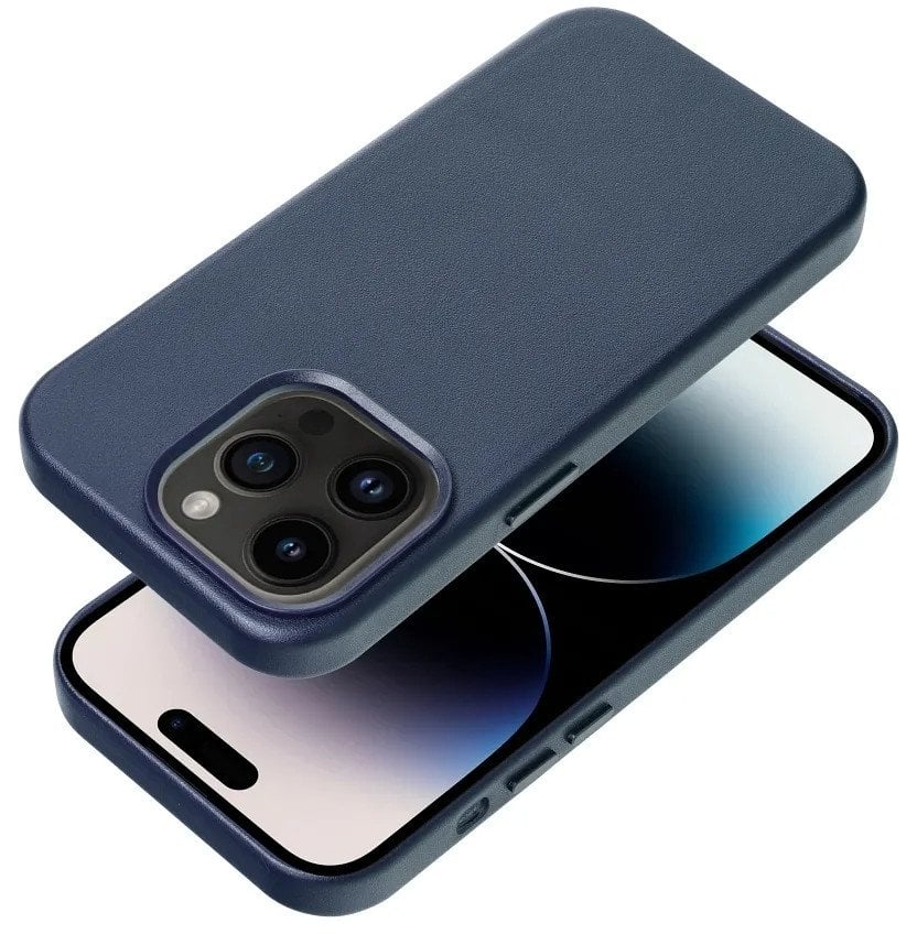 Futerał LEATHER MAG COVER kompatybilny z MagSafe do SAMSUNG S25 PLUS niebieski