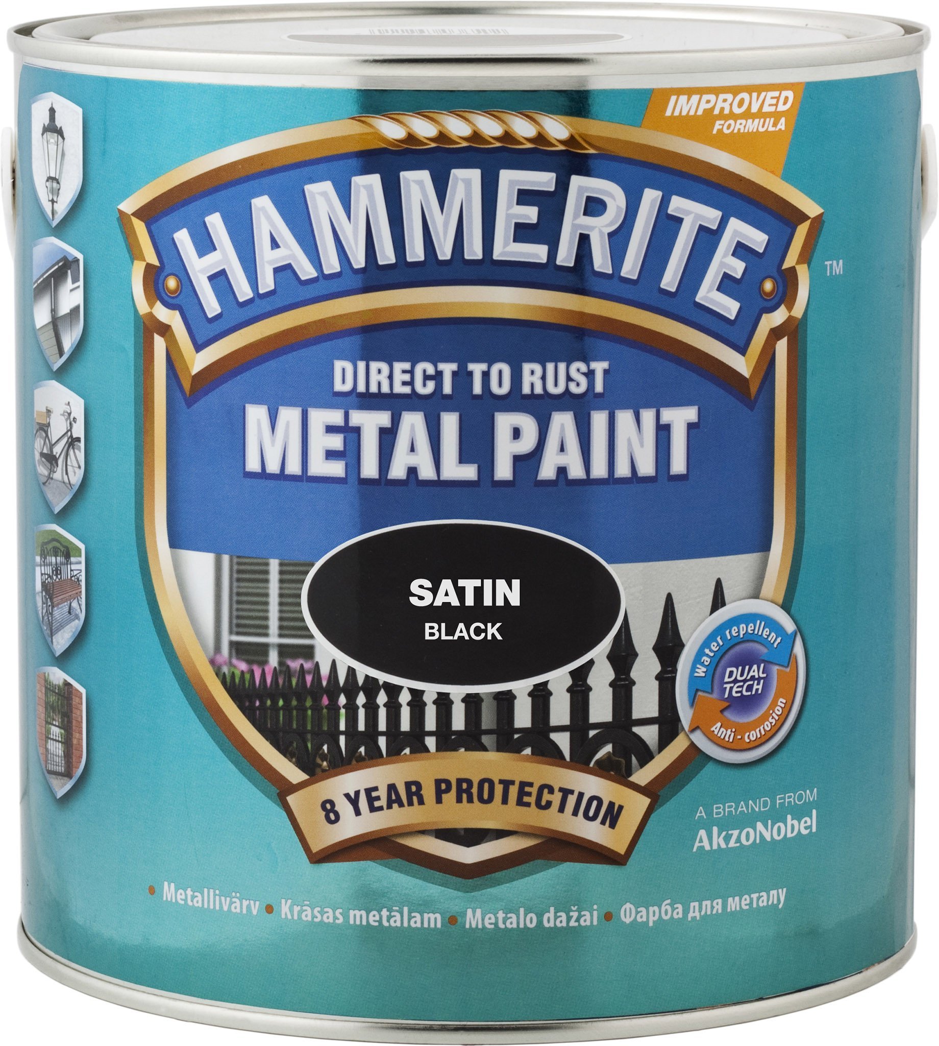 PAINT HAMMERITE SATEEN BLACK 2.5L