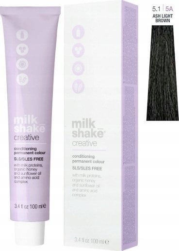 Milk Shake Milk Shake Creative - farba do włosów 100ml, pełna paleta kolorów - 5,1 | 5A || Jasny Popielaty Brąz