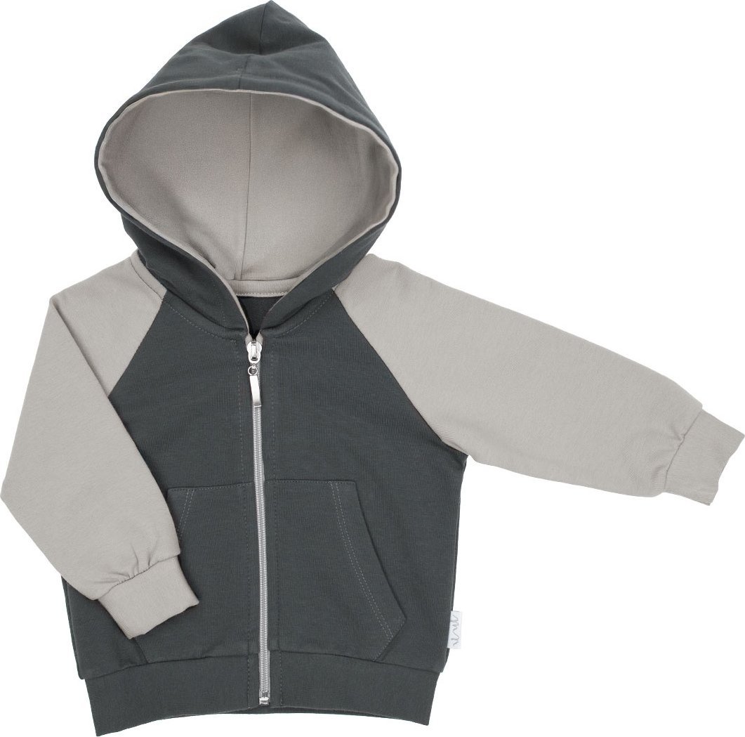 Bluza dresowa rozpinana dla chłopca szaro grafitowa Nicol Muki 134
