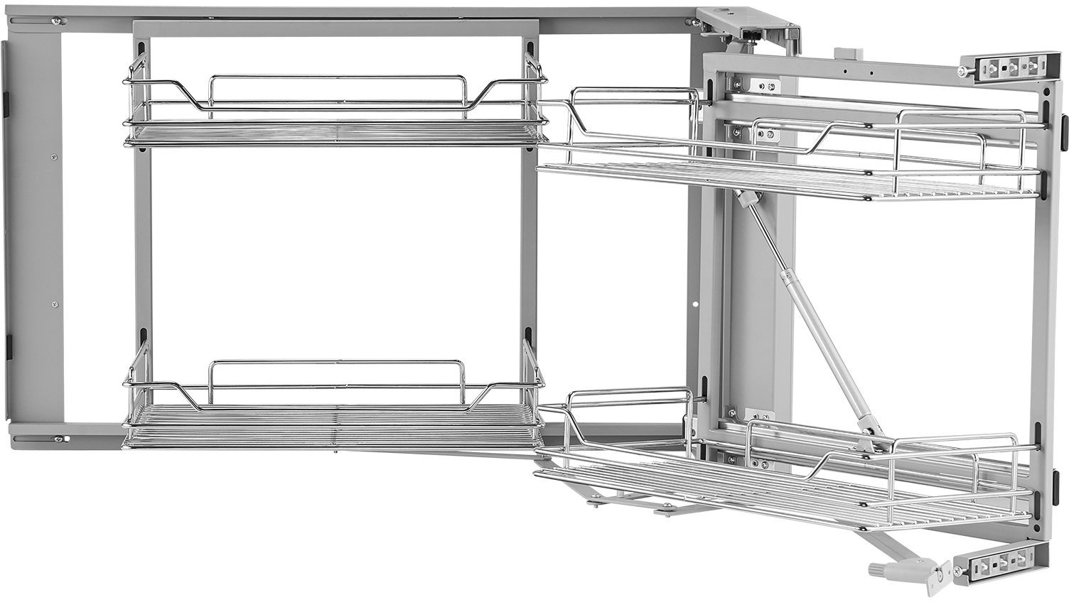 Dwupoziomowy Wysuwany Organizer do Narożnej Szafki Kuchennej