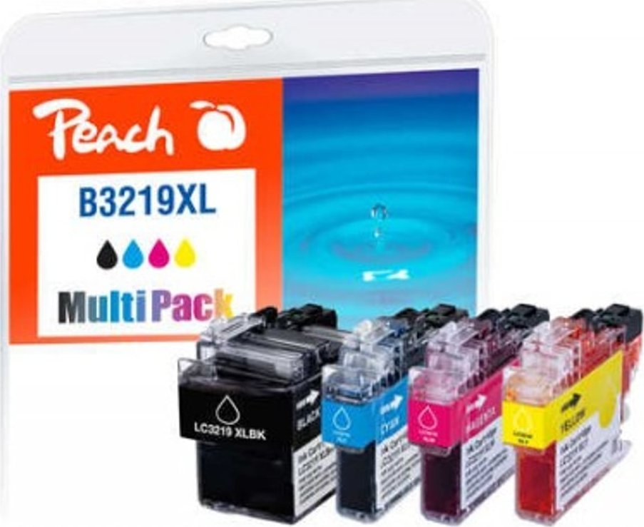 Peach Peach PI500-245 nabój z tuszem 4 szt. Czarny, Cyjan, Purpurowy, Żółty