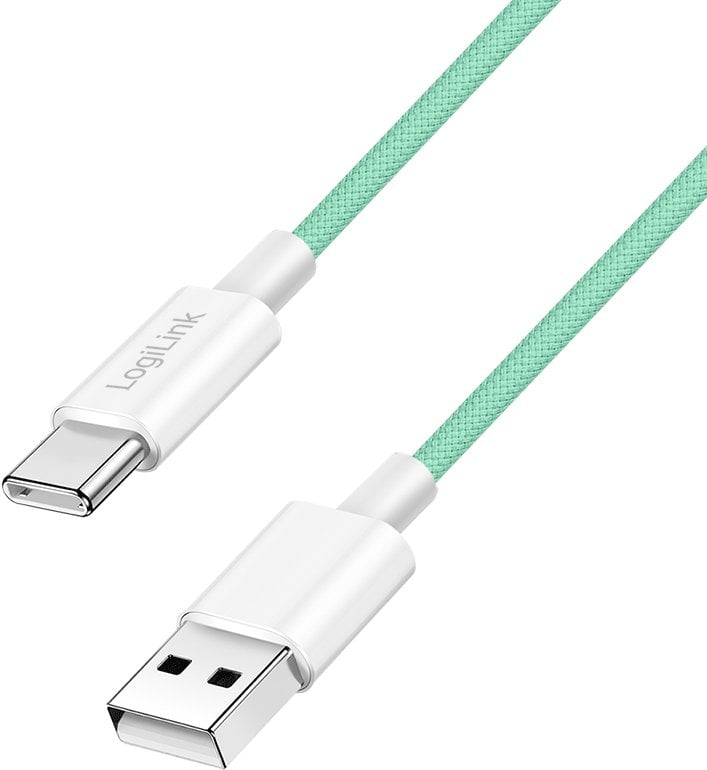 Kabel USB LogiLink USB-A - USB-C 1.5 m Zielony (CU0328)